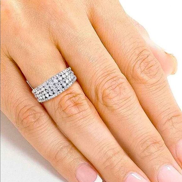 S925 unique eternity wedding band ring - Picture 3 of 15